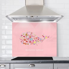 온아트샵 주방아트보드 로맨틱웨일(핑크) 레터링무료, 1개