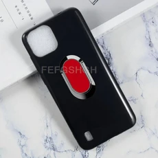 블랙뷰 오스칼 C60 6.53인치 2022 후면 링 홀더 브래킷 폰 케이스 TPU 소프트 실리콘 커버, 01 Blackview Oscal C60, 01 케이스 및 홀더, 07 Black With A Red