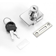 玻璃櫃鎖 商場展示櫃門鎖 酒櫃小玻璃門鎖 單雙門櫥窗玻璃櫃鎖, 417鐵雙門鎖（通開鑰匙）, 1個