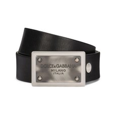 돌체앤가바나 로고 버클 가죽 벨트