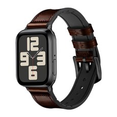 CW 真皮矽膠錶帶 適用 Apple Watch, 深棕, 1個