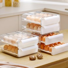 무타공마켓 슬라이딩 2단 계란트레이 서랍형 달걀 계란 보관함