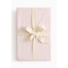 에이치앤엠 H&M 면 파케일 아기 침대 맞춤 시트 - 연한 파랑/줄무늬-334849