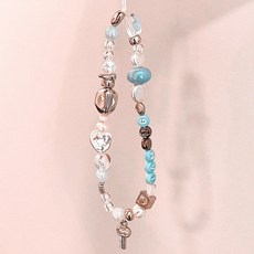 相機の店 千禧復古Y2K CCD相機 原創設計奶藍色串珠手機鏈 DIY手機殼掛飾, 1個