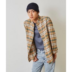 빈폴 멘 브러쉬드 변형 타탄 체크 셔츠 옐로이시 브라운 (BC4964C35B)