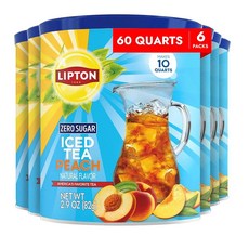 Lipton Zero Sugar 아이스 티 믹스 복숭아 맛 블랙 9.1L10쿼트 만들기 240890, 1개, 9.1L