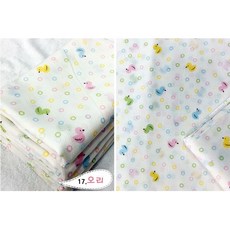 국산 순면 무형광 엠보면 나염 가제 손수건 총10장, 17.오리, 10개