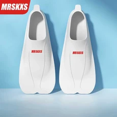 성인 아동용 실리콘 단발 수영 훈련용 스노클링 장비 다이빙 수영장비, 화이트