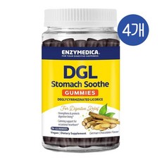 엔자이메디카 dgl 스토머치 수드 감초 초콜릿맛 구미 젤리 Enzymedica DGL Stomach Soothe, 4개, 74정