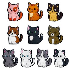 PEVOGON 16피스 실리콘 초점 비즈 귀여운 루즈 비즈 액세서리 DIY 키체인 팔찌 목걸이 펜 랜야드 제작용 (자폐증), 고양이, 1개