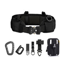 제너럴케이 전술벨트 작업 공구파우치 세트 8종, 블랙