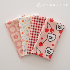 천가게 원단패키지 플라워 꽃무늬 체크 스트라이프 조각천 33종, 1세트, 210