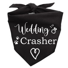 Wedding Crasher 강아지 반다나 주인을 위한 약혼 특별한 선물 강아지를 결혼식 발표 사진 프리미엄 소품 애호가를 반려동물 스카프 턱받이 액세서리블, Wedding Crasher 강아지 반다나, 주인을 위