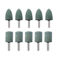 석재 유리 마노 도자기 연마 추지석 연마 그라인딩 헤드 포탄형 원통형 6x25mm 헤드 총 10개입, 1세트