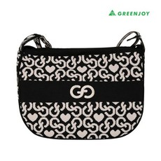 그린조이 여성 복주머니 하트로고 크로스G백, 블랙