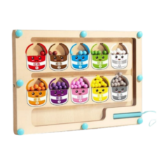 磁力走珠迷宮盤 計數盤 走珠盤 顏色辨別 數字計算 邏輯玩具 益智玩具 兒童玩具 兒童禮物 聖誕禮物, 1個, 磁力走珠盤, F