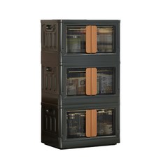 可折疊透明門寵物收納櫃三層組 多層分類儲物空間 簡約時尚居家收納, 1個