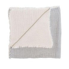 Crane Baby Shoreline 스트라이프 담요 부드러운 면 아기방 및 유모차 담요 100% 면 91.4 x 91.4cm(36 x 36인치)