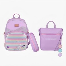 New Balance Kids 女童用透明塑模閃亮書包+鉛筆盒組