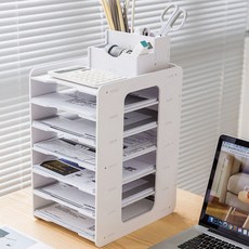 A One Store辦公桌A4文件整理收納盒 直立型, 7格