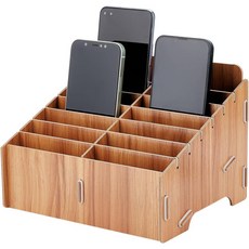 모디락 핸드폰 보관함 스마트폰 수거 학교 학원 사무실 휴대폰보관함, 1개, 브라운 12칸