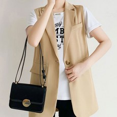 슬림소녀 여성 여름 정장 조끼 코트 얇은 민소매 나시 양복 베스트