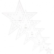 퀼팅 템플릿 디코스메틱 세트 6 사이즈 아크릴 스타 재봉 자 별 스텐실 손 자수용 1"/2"/3"/4"/5"/6", 퀼팅 템플릿 디코스메틱 세트 6 사이즈 아크릴 스타 재
