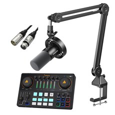 마오노 PD300X+AME2 다이나믹 마이크 오디오 인터페이스 세트 방송용 팟캐스트 녹음용 스트리밍, PD300X_S(봄 암스탠드형)+AME2