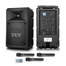 TEV TA-680iD 高傳真音響 藍芽 USB SD 三頻 搭手握麥克風 無線擴音機 街頭藝人.簡報會議.社團活動, 1個, 搭三手握+贈品, 黑色, TA-680ID/3頻道