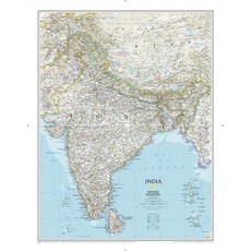 National GeoGRAPHIC 그래픽 India Wall Map - CLASSIC 클래식 Laminated (23.5 x 30.25 in) (National Referen