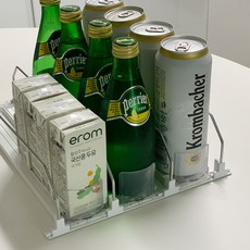 루쉬 캔 자동 음료 디스펜서 냉장고 정리 음료수 트레이, 슬림캔용