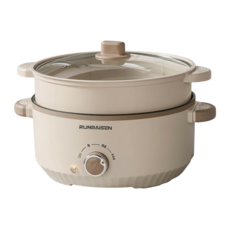 대용량 가정용 전기 냄비 다용도 조리 냄비 3L, 베이지, 3.0L, 베이지