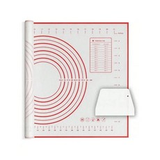 누본 실리콘 베이킹 매트 반죽을 펴기 위한 미끄럼 방지 페이스트리 파이 크러스트 및 퐁당 만들기 측정 기능, Baking Mat Set, 1개