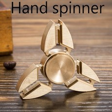 螃蟹 三葉 CNC 金屬 指尖陀螺陶瓷版 Hand Spinner 手指陀螺 手指玩具 紓壓神器 解壓, 香檳金, 1個