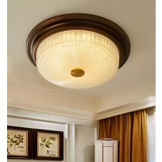 빈티지 원형 직부등 천장 LED 램프 침실 거실 발코니 레트로 엔틱 현관 복도, 02. 중형 24w LED 3색광