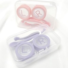 흡착봉 렌즈 케이스 2종 심플, 분홍색