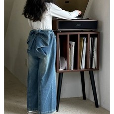 델루비오 여아 주니어 뒷프릴 포인트 데일리 청바지