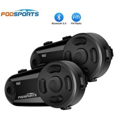 Fodsports V6S 헬멧 인터폰 오토바이 블루투스 헤드셋 1000m IP65 방수 라이더 무선 BT5.0 FM 라디오, 01 China Mainland, 01 2 Pcs V6S