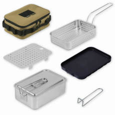 키녹스 캠핑 반합세트 패키지 5종 (반합 찜판 튀김바스켓 불판 가방) 기어백 포함, 가방색상(탄), 1세트