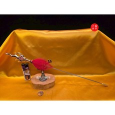 龍筑刀劍 太子槍 銅製鍍金火焰槍頭 不銹鋼桿身 銅製鍍金尾椎 一尺3 神尊手拿 七星劍, 1個, 銅色