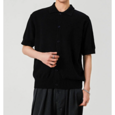 니트 반팔 남녀 여름 터틀 카디건 티셔츠