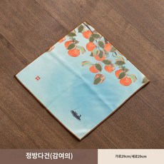 티타올 자수 다도 다건 양면 차도구 차수건, 정방다건(감여의), 1개