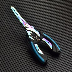 台灣本土貨 路亞鉗 翹嘴釣魚鉗子多功能路亞鉗便攜控魚鉗取魚摘鉤垂釣工具PE魚線剪子, 藍色/彩鈦, 1個