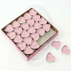 포근한잡화점 하트 티라이트 50P세트 핑크 이벤트소품 미니양초