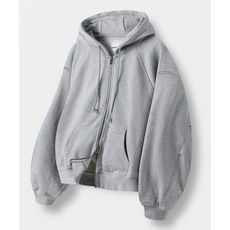 [디미트리블랙] [크롭선택] ASI 포시즌 에센셜 후드 집업_스웻 멜란지