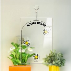NOTICEEBOARD4 걸이형 아크릴 메모보드 알림 게시판 210x300mm 투명판, 상세페이지 참조