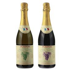 쁘아뽐 스파클링 화이트그레이프 + 레드그레이프 주스, 1세트, 1.5L