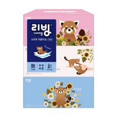 리빙 소프트 미용티슈 180매 2겹 3개입, 6개