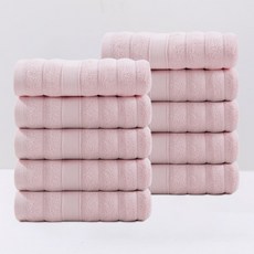 록신 데일리 수건 세면타월 코마사 110g 30수, 10개, 핑크