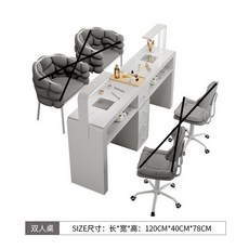 네일샵 테이블 세트 원목 인테리어 네일아트 가구 의자 2인용, J_1m² 대리석 테이블